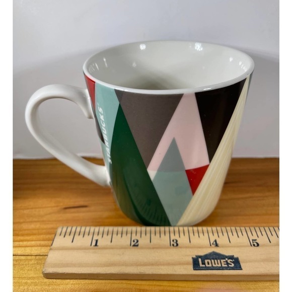 STARBUCKS Modern Pine Tree Forest Triangles Christmas Coffee Mug 18 Oz. Jumbo - Picture 7 of 7